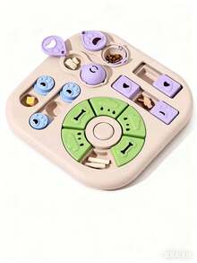 1pc Universal Interactive Treat Puzzle Ball, Suitable For Cats & Dogs | Bite-Resistant, Quiet, Washable | For Home Alone, Training, And Killing Time | Odorless Material, Non-Slip Stable | Category: Cat & Dog Toys, Dog Puzzle Toys, Cat & Dog Puzzle Toys, Food Bowls, Interactive Training, Feeding Supplies, Anti-Choke Feeders, Slow Feeder Bowls - Multicolor - View 3