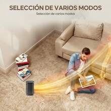 Calefactor Eléctrico para Hogar de 1500W, Calentador portátil con Pantalla Táctil, Control Remoto, Temporizador de 1 a 12 horas, Función Oscilante y Apagado por Vuelco, con Pantalla LED (Negro) - 1 - Ver 2