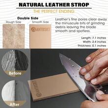 Rolling Knife Sharpener Kit, Kitchen Knife Sharpener Set, Knife Sharpening Tools, 15 20 Degree Sharpening Kitchen Knives, And Ceramic Discs, Leather Strop, Polishing Compound - Red Brown - 查看 6