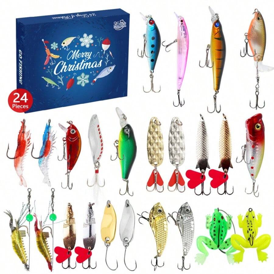 Christmas Lure Fishing Gift Set, Includes Jig, Minnow Plastic Bait, Blind Box Gift - Multicolor - View 1