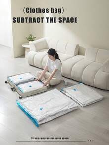 5/8-Piece Set Of Thickened Vacuum Seal Bags And Compression Bags, Portable Travel Storage Bags With Large Capacity, Reusable Vacuum Bags, Foldable Organizer Bags, Printed Luggage Bags - Multicolor - View 2