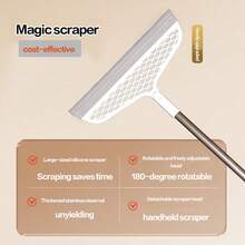 Magic Scraper Broom, Bathroom Floor Silicone Wiper Broom, Bathroom Glass Wiper, Dust-Free Scraper, Sweeping The Floor Clean - Multicolor - View 7