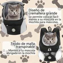 Bolsa portátil para Mascotas Mochila Frontal,Mochila Frontal Respirable para Perros,Fácil de Limpiar, Carga MAX 5-11kg, Adecuado para Salir, Andar en Bicicleta (Negro, )(negro Large) - Multicolor - Ver 6