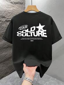 This Men's Crew Neck T-Shirt, Made From Pure Cotton, Is Crafted From Soft Natural Material And Features Exquisite Prints. It's Suitable For Everyday Wear In Spring And Summer And Can Also Be Worn As A Baselayer In Autumn And Winter. - Đen 2 - Xem 2