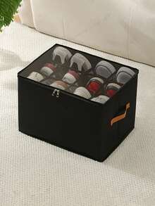 2 Pieces Fabric Shoe Storage Box, Foldable Shoe Organiser With Compartments, Waterproof And Dustproof, Multi-Purpose, Integrated Design - Multicolor - View 8