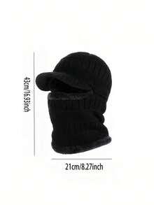 2pcs/Set Winter Knit Hat, Balaclava, Anti-Slip Touch Screen Gloves Set, Warm Ski Mask Cap, Unisex