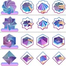 3D Printed Fidget Toy, Fractal Hexagon Design, Rotational Spiral, Sensory Stress Relief Toy, Suitable As Holiday, Christmas, Birthday Gift (Light Purple) - Multicolor - View 5