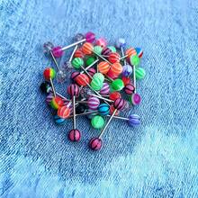 20/30/50个/包 1.6*16*6毫米 彩色舌钉，不锈钢杆配亚克力元素，人体穿刺饰品 - 彩色 - 查看 4