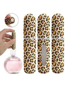 Chai xịt nước hoa 5ml có thể nạp lại - Họa tiết da báo và hoa lá - Bình xịt mini du lịch, thời trang và thanh lịch - Chai nước hoa cao cấp di động - Lý tưởng để sử dụng nước hoa mọi lúc, mọi nơi - Nhiều màu - Xem 3