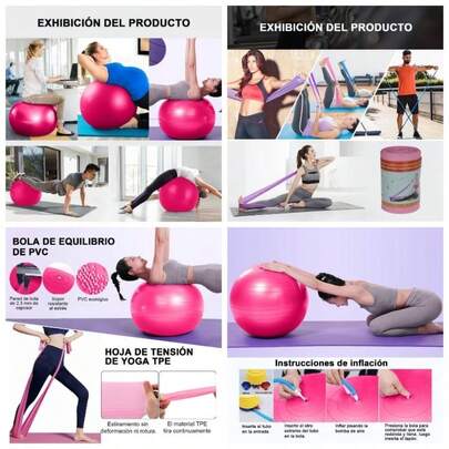 65CM Pelota pilates, Pelota de Yoga Antideslizante, Entrenamiento de Estabilidad. Pelota para Parto de embarazo, Antiexplosin Resistente pelota para ejercicio y Fitness y Terapia Fisica