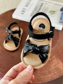 Infant Toddler Infant Girls PU Leather Soft Open Toe Summer Sandals Flower Princess Flat Shoes