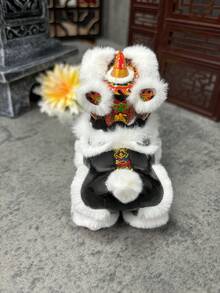 Handcrafted Traditional Chinese Lion Dance Decoration With A More Adorable Design, Designed To Stand Upright, Suitable For Both Car And Indoor Decoration. - 黑色 - 查看 3