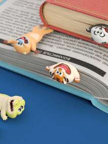 1个创意3D卡通动物书签，熊猫、狗、猫、狼图案，适合阅读，可夹书页，学生礼物，学习用品