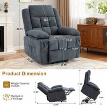 KORSER Power Lift Recliner Chair With Heat And Massage For Elderly, Reclining Chair With Infinite Position, Electric Lift Chair For Living Room - View 2
