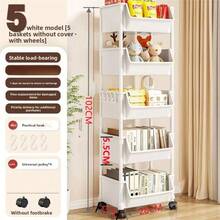 1pc New Thickened Small Trolley Storage Rack, Household Snack Floor-Standing Multi-Layer Living Room Storage Bookshelf, Mobile Kitchen Fruit & Vegetable Basket Shelf, Also Suitable For Kitchen Storage - Multicolor - View 5