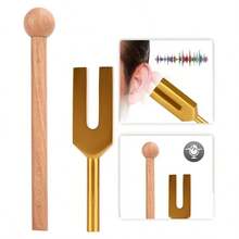 Tuning Fork Set, C - 4096 Tuning Fork Meditacin Tuning Energy Fork con Martillo Dorado para Budistas Profesor de Yoga - inicial - Ver 10