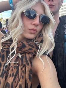 1pc Women's Bohemian Style Leopard Print Headscarf, Soft & Breathable Street-Style Scarf, Suitable For Daily Wear - Brown - View 4