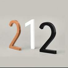 3D亚克力现代门牌号牌，自粘式墙面安装门牌，无需用电 - 耐用耐候材料