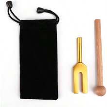 Tuning Fork Set, C - 4096 Tuning Fork Meditacin Tuning Energy Fork con Martillo Dorado para Budistas Profesor de Yoga - inicial - Ver 2