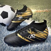 1 Pair New Soccer Shoes, Recommended For Teenagers, Students, Matches And Training, Low-Top, Long Studs, Non-Slip, Suitable For AG, FG, Soft Ground, Real Grass, Competition And Training, Lace-Up, Men's Soccer Shoes, High-Top, Professional Soccer Boots - Black and Gold - View 4