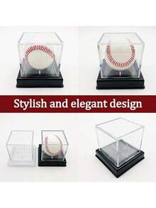 EstiloTendenciaVitrina De BéIsbol Para Pelotas, Vitrina De BéIsbol Con Soporte De BéIsbol Vitrina De BéIsbol AcríLica Vitrina De BéIsbol Con ProteccióN UV (Transparente 1)Calidad PremiumVersióN Mejorada