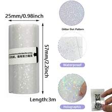 Papier thermique transparent à points laser flash auto-adhésif, papier d'imprimante thermique brillant pour imprimante portable mini, 57 mm x 2,5 mm, étiquettes thermiques pour la plupart des imprimantes de poche - Multicolore - Voir 1