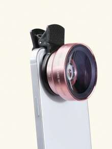 2026 2 In 1 Phone Wide Angle Macro Clip Lens Compatible With Iphone Android Phone For Summer Vacation, Travel, Creative Photography Phone Accessories, Phone Lens OBTZ - màu đen - Xem 1