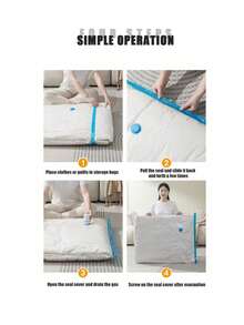 5/8-Piece Set Of Thickened Vacuum Seal Bags And Compression Bags, Portable Travel Storage Bags With Large Capacity, Reusable Vacuum Bags, Foldable Organizer Bags, Printed Luggage Bags - Multicolor - View 10