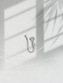 2 件/1 件金/银锆不锈钢医用级假鼻环，微镶嵌锆石鼻中隔环，波西米亚风格欧美配饰 - 金黃色 - 查看 10