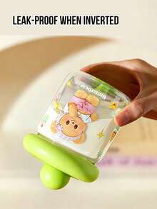 Cốc thủy tinh Butterbear Ball màu xanh lá cây 400ml, hình in Butterbear đáng yêu, chất liệu thủy tinh chống rò rỉ khi lật ngược, decal chịu nhiệt độ cao, bền màu, hoàn hảo để sử dụng hàng ngày cho tiệc trà chiều ngoài trời, lý tưởng cho người hâm mộ Butterbear, người yêu thích phim hoạt hình, người đam mê đồ uống, món quà đáng yêu cho người yêu - Xem 3
