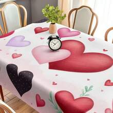 1pc Elegant Heart-Shaped Polyester Fabric Decoration, Suitable For Home, Kitchen, Garden, Holiday Parties, Weddings, Restaurants And Banquets, Wedding Season - Multicolor - View 3