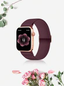 St.Siabe 1pc Adjustable Elastic Nylon Buckle Watch Band, 38mm 40mm 41mm 45mm 44mm 42mm 49mm, Soft Comfortable Breathable Wristband Replacement Strap Series For S10/9/SE/8/7/6/5/4/3/2/1 Smartwatch Accessories - Flash Black - View 19