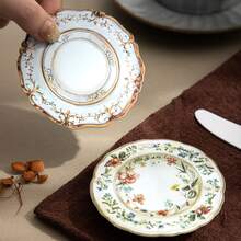 10 buc/pachet vintage Faux farfurie antică peisaj colaj Washi autocolant pachet, farfurie aurită estetică, placă de lemn colaj material decorativ, scrapbooking, autocolante planificator, consumabile papetărie consumabile scrapbooking