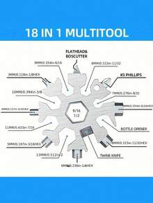 18-In-1 Snowflake Pattern Multi-Function Tool, Stainless Steel Wrench Set, Includes Flathead And Screwdrivers, Portable Keychain Multi-Tool, Suitable For Daily Use, Compact , Highly Practical, Ideal For Men, Also A Unique Gift For DIY Enthusiasts And Outdoor Lovers, Suitable For Valentine's Day, Thanksgiving, And New Year, 1pc - Multicolor - View 8