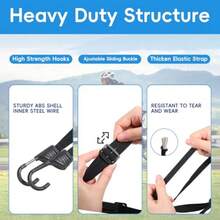 SLAW 4pcs Motorcycle Luggage Straps 3pcs Elastic Motorcycles Helmet Lock Strap And 1 Motorcycle Cargo Net Heavy Duty Bungee Cords With Hooks And Sliding Buckles Practical Elastic Straps Motorcycles Gear - màu đen - Xem 4