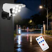 2pcs Solar Outdoor Wall Lights,Outdoor LED Solar Street Light. It Comes With A Remote Control And Motion Sensor For Home Decoration, Garden, Street, Terrace And Garage. IP65 Waterproof LED Garden Patio Deck Fence Decorative Solar Wall Lamps - White - View 5