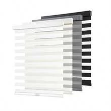 SLAW Cordless Zebra Blinds For Windows Pull Down Roller Window Shades Dual Layer Light Filtering Privacy For Day And Night Free-Stop Door Shades For Home Easy To Install 20" W X 72" H White - 白色 - 查看 1