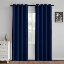 Thermal Insulated Blackout Curtain (1 Piece), Size 140x280 Cm, Ideal For Bedrooms, Living Rooms, And Other Home Spaces, Perfect For Families In Need Of Better Privacy And Temperature Regulation. - 藏蓝色 - 查看 8