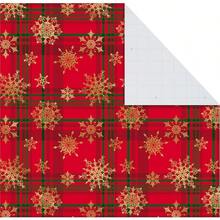 YQQ Hallmark Hojas de papel de regalo planas de Navidad papel de regalo rojo 12 hojas plegadas con sellos adhesivos rayas rojas blancas y doradas Papá Noel copos de nieve a cuadros1234 - RojoblancorayasdoradasPapNoelcoposdenieveacuadros - Ver 7