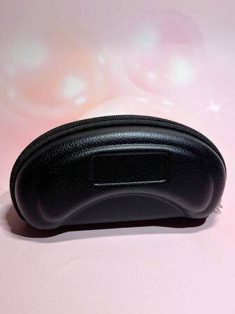 Men's Faux Leather Zipper Large Eyeglass Case