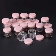 A Set Of 6 Pink Mini Travel Containers, 20-Gram Portable Round Cans, Can Hold Cosmetic Bottles Such As Cream, Shampoo And Body Lotion, Made Of Odorless Plastic, Beauty And Personal Care Products - Pink - View 6