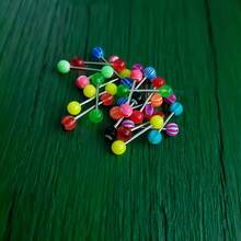 20/30/50个/包 1.6*16*6毫米 彩色舌钉，不锈钢杆配亚克力元素，人体穿刺饰品 - 彩色 - 查看 2