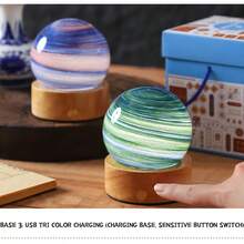 1 Pc Planet Nightlight Blind LED Box Night Light Universe Galaxy Solar System Moon Saturn Glass Ball Light, Birthday Gift, Festival Home Office Valentine's Day, Ramadan Use