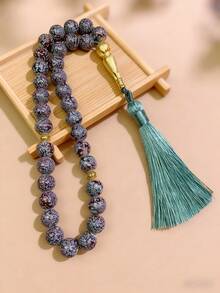 1pc 10mm Tassel Style Rosary Beads 33pcs Prayer Beads Tasbih Bracelet, Simple & Casual, Suitable For Muslim Men Daily Wear - Multicolor - View 12