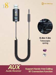 D8 Bluetooth 5.3 Transmitter Receiver 2-In-1, Fashion Compact Wireless Audio Adapter With 3.5mm AUX Jack, High-Speed Stable Connection For Car TV Flight, Stylish Mini Design Fits Purse & Glove Box, Perfect For Female Travelers & Gym Enthusiasts, Low Latency TV Transmitter For Private Watching Without Disturbing Others, Dual Mode TX/RX For Seamless Switching, Compatible With Wireless Headphones A*RPods Earbuds, 3.5mm AUX & RCA Jack For PC Home Stereo Old Speakers - Multicolor - View 2