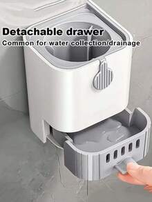 1set Toilet Brush With Holder, Wall-Mounted Long Handle Toilet Cleaning Brush, Flexible Toilet Brush, Reaching All Corners, Bathroom Cleaning Brush, Hotel Cleaning Supplies Bathroom Decor Fall Decor - Grey - View 5