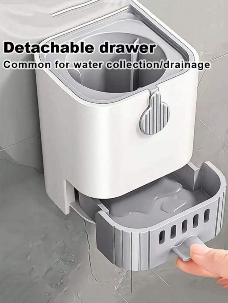 1 set toalettborste med hållare, väggmonterad toalettborste med långt skaft, flexibel toalettborste, når alla hörn, badrumsrengöringsborste, hotellrengöringsmedel badrumsdekor höstdekor - Grå - Visa 5