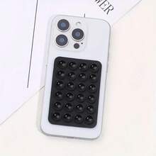 1pc Silicone Octagonal Cup Phone Sticky Holder, Double-Sided Silicone Suction Cup Phone Case Stand, Hands-Free Phone Accessory Strong Clip Holder, Suitable For Selfie And Video Recording - Clear - View 4