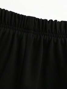 Boys'Casual Print Round Neck Short Sleeve T-Shirt Set, Summer Top - Black - View 5