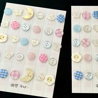 20pcs Assorted Colorful Buttons Set, Suitable For DIY Clothing, Sweaters And Crafts Decoration (Random Styles)